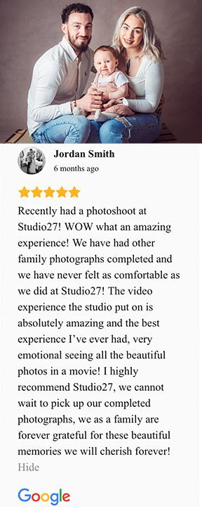 Google review of studio27 cwmbran